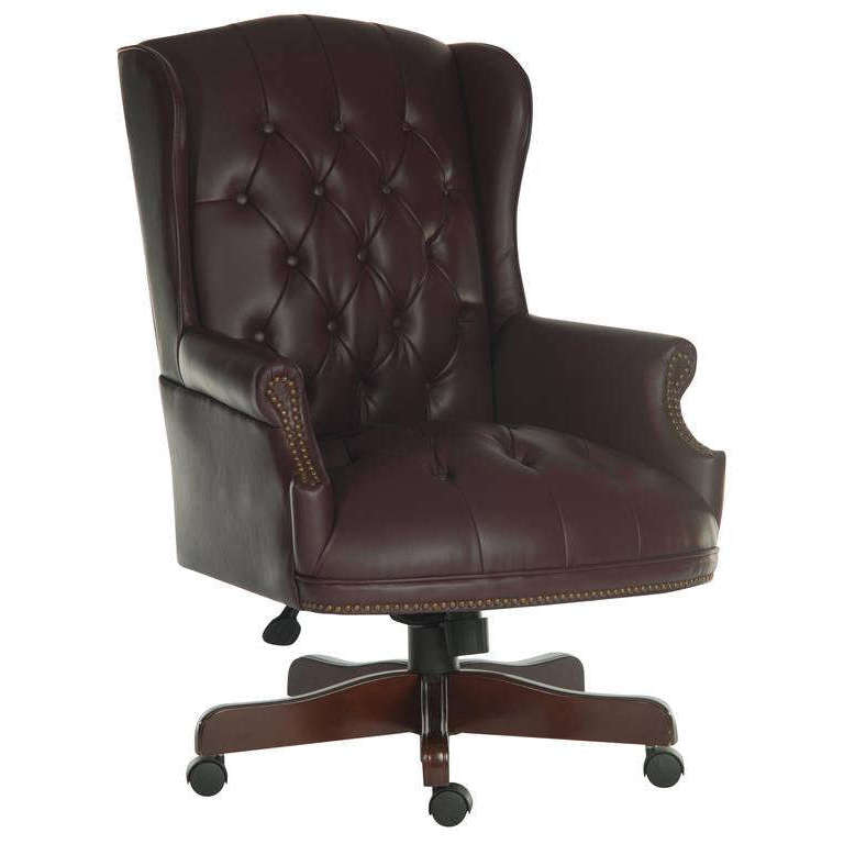 Burgundy shop leather chair