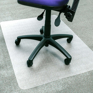 Picture showing the protective floor mat for the office desk chair.