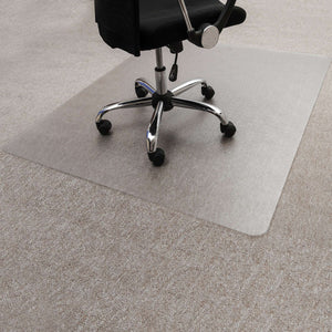 Picture showing the protective floor mat being used with the office desk chair.