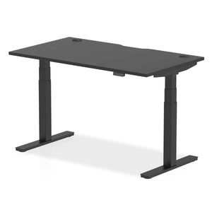 Picture showing the black Air height adjustable home office desk.