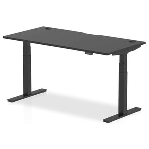 Picture of the black air height adjustable home office desk with black legs.