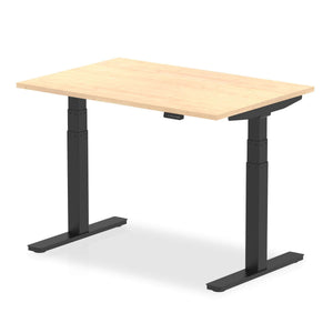 This a maple wood desk top ,with black metal legs and is 1200mm in length,this is a perfect desk for your home office for healthy living.