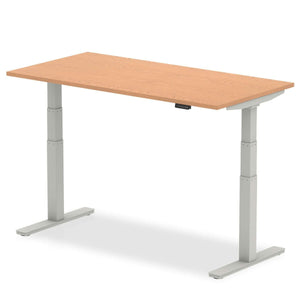 This the oak top desk with silver metal legs and is 1200mm in length.this is a perfect desk for your home office for healthy living.