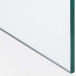 Close up of the  glass leg of the amalfi glass home office desk , 