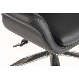 Ambassador reclining black home office chair, showing the reclining lever. 