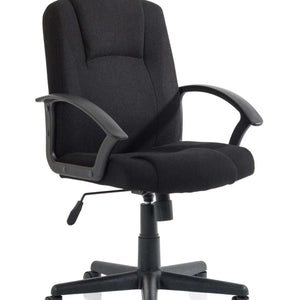 Showing charcoal fabric cushioned chair in the bella managers home office chair .