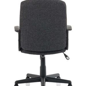 Showing full back view of the charcoal fabric  bella managers  home office chair.