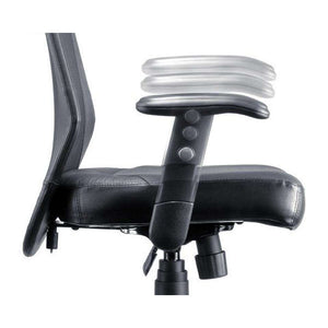 Breeze black leather mesh backrest  home office chair. adjustable arms to suit your height,