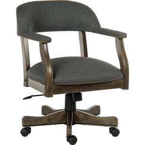 Captain grey fabric home office chair. 45 degree angle.