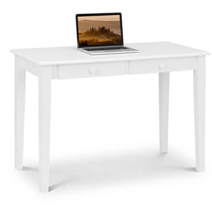 Picture of the carrington in white lacquered pine with laptop on the desk .