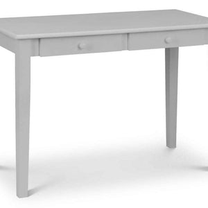 Side view of the grey  lacquered carrington home office desk.