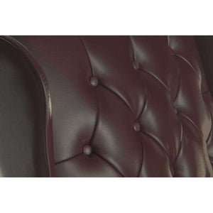 Chairman burgundy leather executive home office chair. with 8 way hand tied coil construction seat.