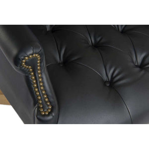 chairman noir leather faced executive home office chair, with hand applied antique brass nail head trim.