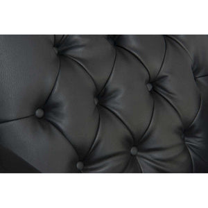 Chairman noir leather faced executive home office chair, with 8 way hand tied coiled construction seat with plush look.