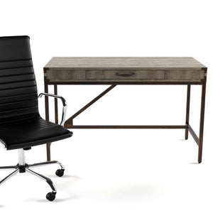 picture of the chester boutique desk with black leather chrome chair 