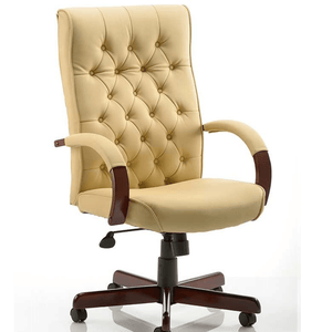 Showing the chesterfield leather executive chair in cream 