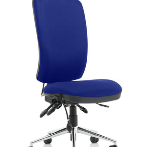 Showing stevia blue coloured fabric foam seat and backrest without armrest.