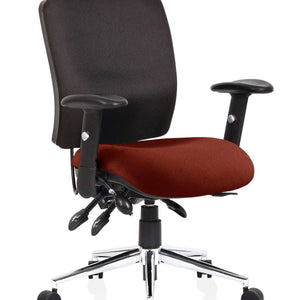 showing the ginseng coloured contoured foam seat with the black contoured foam backrest with extra comfort and support.