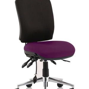 Shopwing the Tansy Purple padded contoured seat with the contoured black foam padded backrest without armrests.