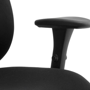 Close up of the armrest of the chiro plus posture home office chair.