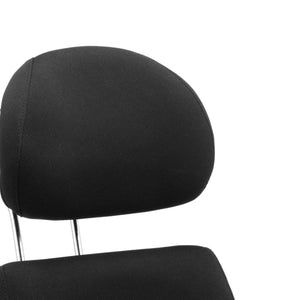 Close up of the contoured foam padded headrest of the chiro plus posture chair.