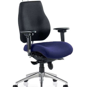 Showing the Tansy Purple coloured foam padded seat with blackfoam padded backrest  with black contoured headrest adjustable to ensure best fit.