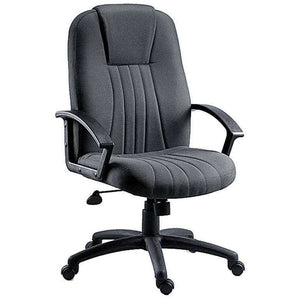 city fabric home office chair. in charcoal grey and at a 45 degree angle.