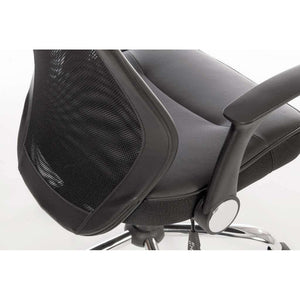 curve mesh black home office. sleek retractable nylon armrests.