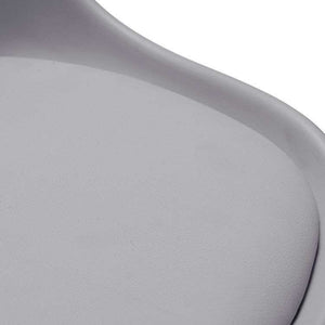 Close up of the pu seat of the erika sleek contemporary home office chair in grey.