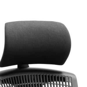 Showing close up of  the black curved flex headrest 