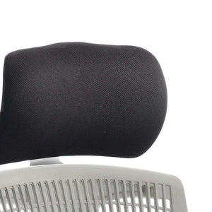 Showing close up of the flex curved headrest in white frame.