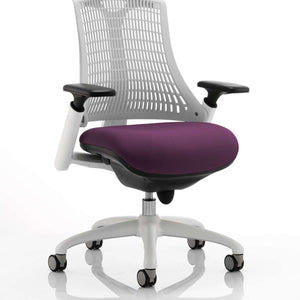 Showing the grey meshed backrest with Tansy Purple coloured cushion seat .