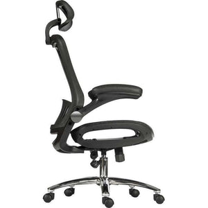 harmony luxury mesh executive black home office chair. side view.