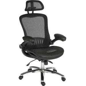 harmony luxury mesh executive black home office chair. 45 degree angle showing the chair.