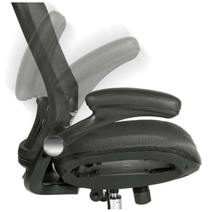 harmony luxury mesh executive black home office chair, side view picture with adjustable backrest.