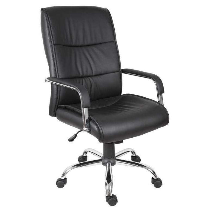 Kendal Black White Faux Leather Home Office Chair