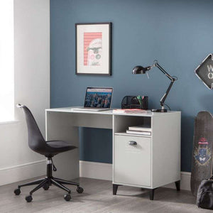 Picture of  how the lakers locker industrial retro home office desk could look like in your home office.