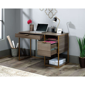 lux diamond ash finish retro style home office desk. showing you how the desk would look in your home office.