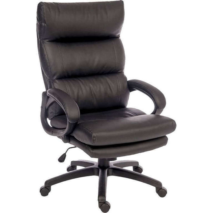 Luxe Black Leather Look Executive Home Office Chair