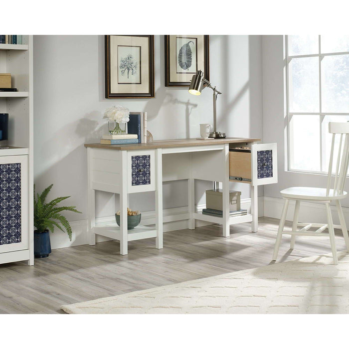 Mediterranean Shaker Style Soft White Home Office Desk