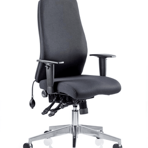 Showing the black fabric onyx ergo posture home office chair .