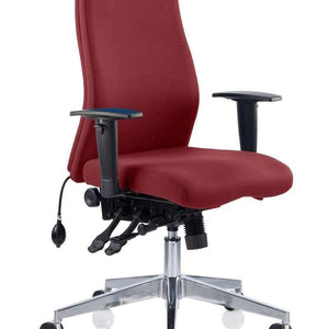 picture of the onyx ergo posture home office chair in Ginseng chilli coloured fabric.