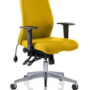 Picture of senna yellow coloured fabric onyx posture home office chair.