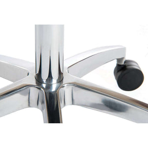 perch black or white sitstand height adjustable stool for home office. close up of high grade Aluminium 5 star base. 