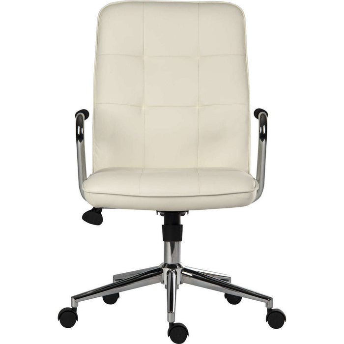 Piano Executive Contemporary White Bonded Leather Home Office Chair