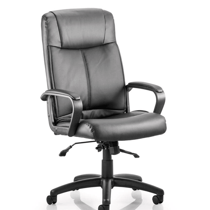 Plaza Executive Home Office Chair In Black Soft Bonded Leather