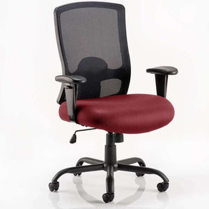 Picture of the portland hd operator home office chair with ginseng chilli coloured fabric seat cushion.