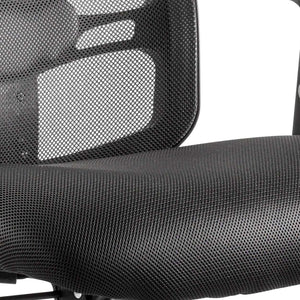 Close up of the black cushioned seat of the portland ii operator home office chair.