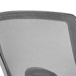 Close up of the large air mesh backrest of the operator home office chair.