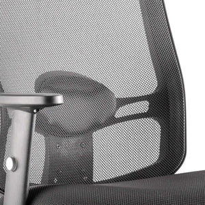 Close up of the air mesh backrest of the portland ii  home office chair.